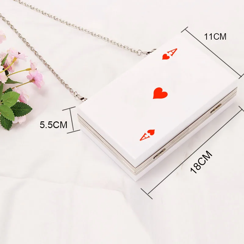 Белая акриловая сумка-клатч для свадебной вечеринки покерная форма на заказ