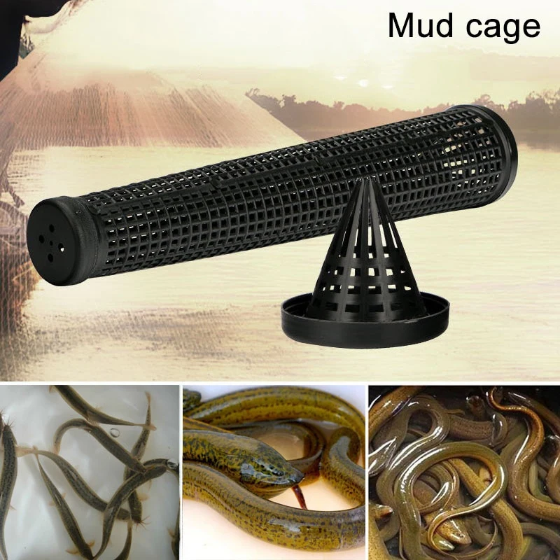 

2Pcs Cage Fishnet Loach Trap Fishing Pot Durable Plastic Container Fish Net