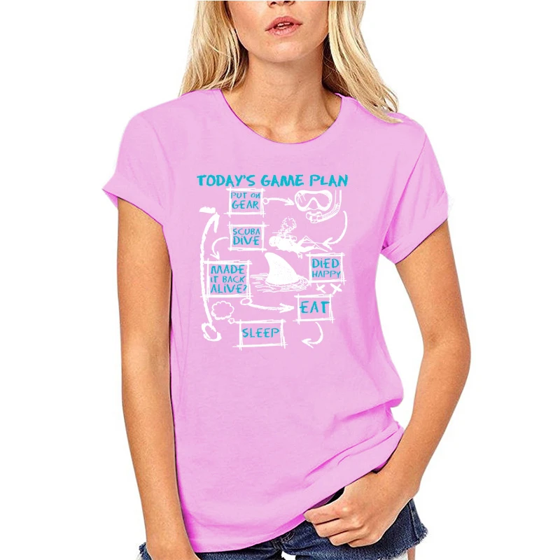 

2019 Fashion Summer Tshirt 100% Cotton Creative Graphic Today S Game Plan Funny Scuba Diving T Shirt