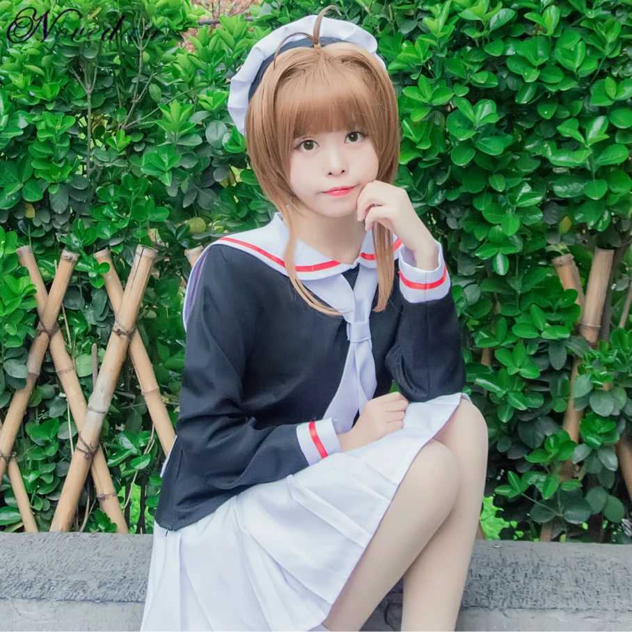 Сакура карточный каптор аниме косплей костюм японская школьная форма Сейлор