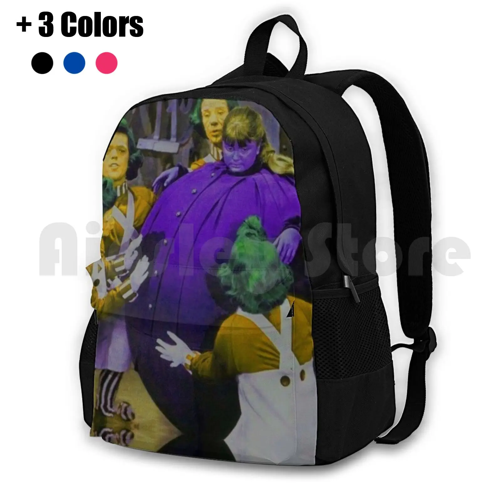 

Charlie & The Chocolate Factory Violets Blueberry Outdoor Hiking Backpack Waterproof Camping Travel Willy Wonka Charlie The