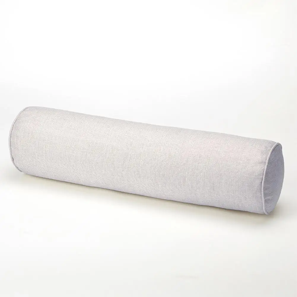 Silver gray Сплошной цвет круглая Шейная Подушка кровать рулон Подушка голова нога задняя поддержка светильник дорожная подушка-столбик - Цвет: Silver gray