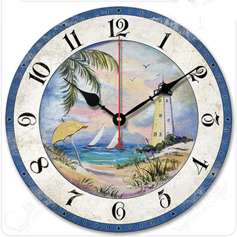 Wall Clock Silent Wooden Rose Nordic World Modern Home Large Wand Klok Big Watches Decor Shabby Chic BB50W | Дом и сад