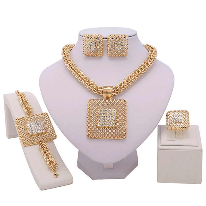 

ZuoDi Fashion Wedding Woman Costume Bridal Jewelry Set Dubai Gold Designer Charming Necklace earrings bracelet ring Jewelry set