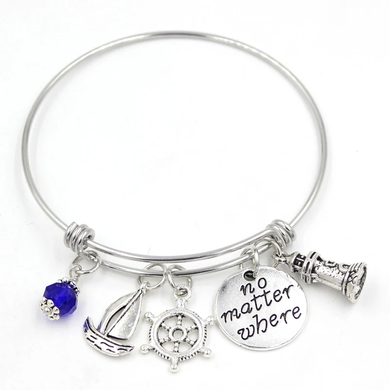 Браслет из нержавеющей стали с подвеской в виде колеса корабля 10 шт. | Украшения и