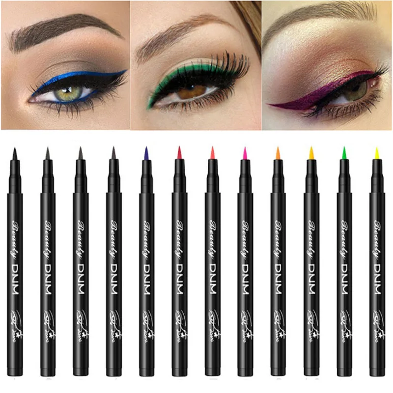 

12 Color Matte Eyeliner Liquid Pencil Waterproof Make Up Eye Liner Beauty Cosmetics Color Green Blue Eyeliner Pen Makeup Tools