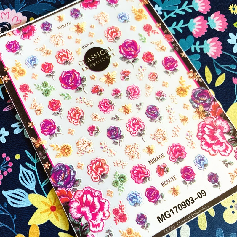 

Newest Flower series nail sticker 3d nail art sticker nail decal stamping export japan designs rhinestones