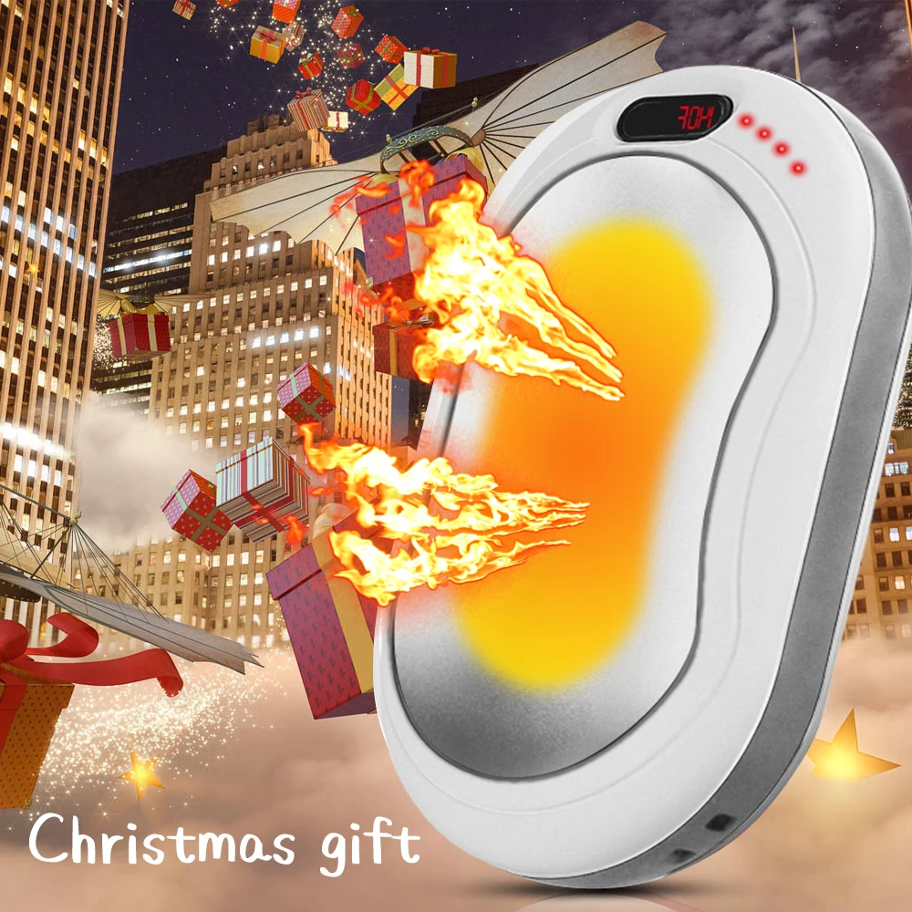 Грелка для рук портативная с USB-зарядкой 10000 мАч карманная электрическая грелка