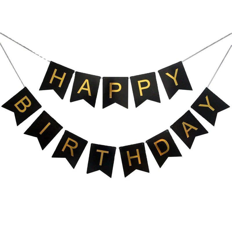 

13pcs/set Happy Birthday Flags Party Decoration Gold Letters Hanging Banner Garland Baby Shower Photo Props Bunting