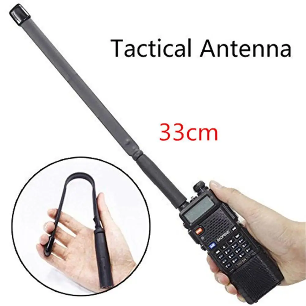 Тактическая антенна CS SMA Female Двухдиапазонная VHF UHF 144/430 МГц складная для рации Baofeng