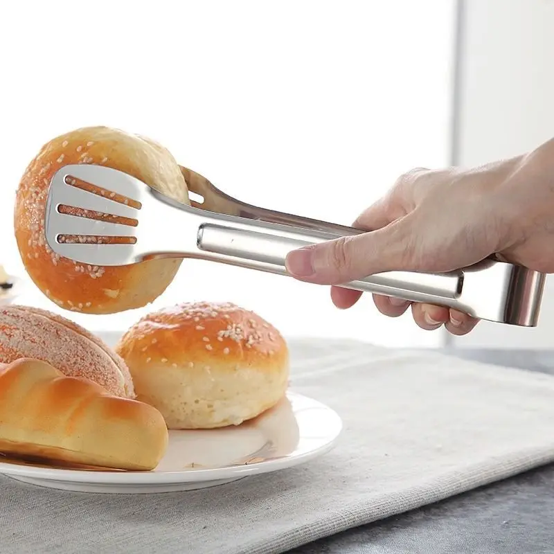 

BBQ Grilling Tong Stainless Steel Wood Handle Kitchen Cooking Grilling Barbecue Non-Stick Salad Food Clip Kitchen Accessories 1b