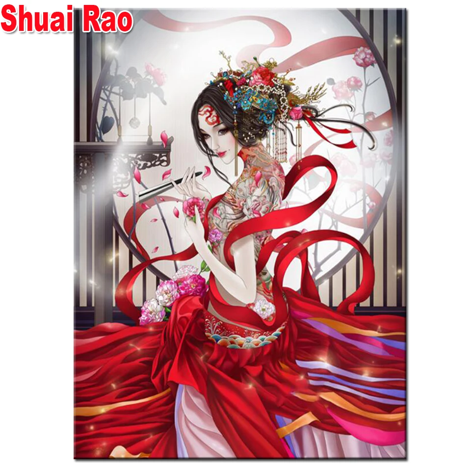 5d Стразы для вышивки японская гейша женщина сделай сам алмазная живопись вышивка