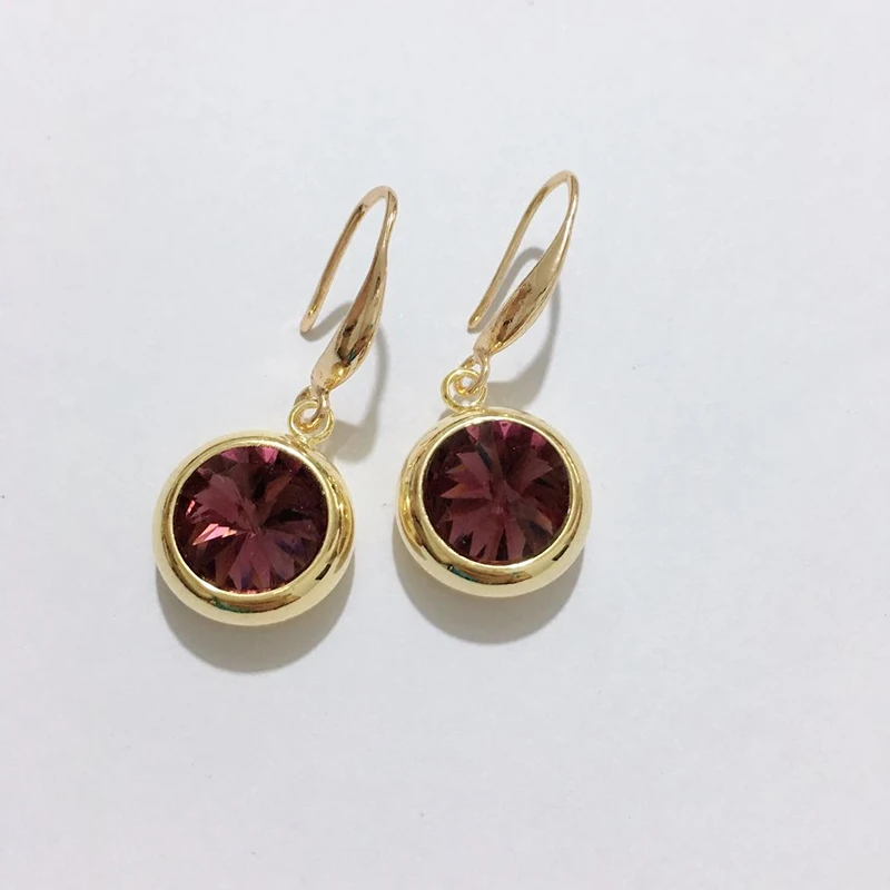 17-gold-purple Женские разноцветные серьги MAIKALE, круглые модные серьги-подвески с крючком с золотистым/серебристым покрытием и фианитом для подарка - Окраска металла: 17-gold-purple