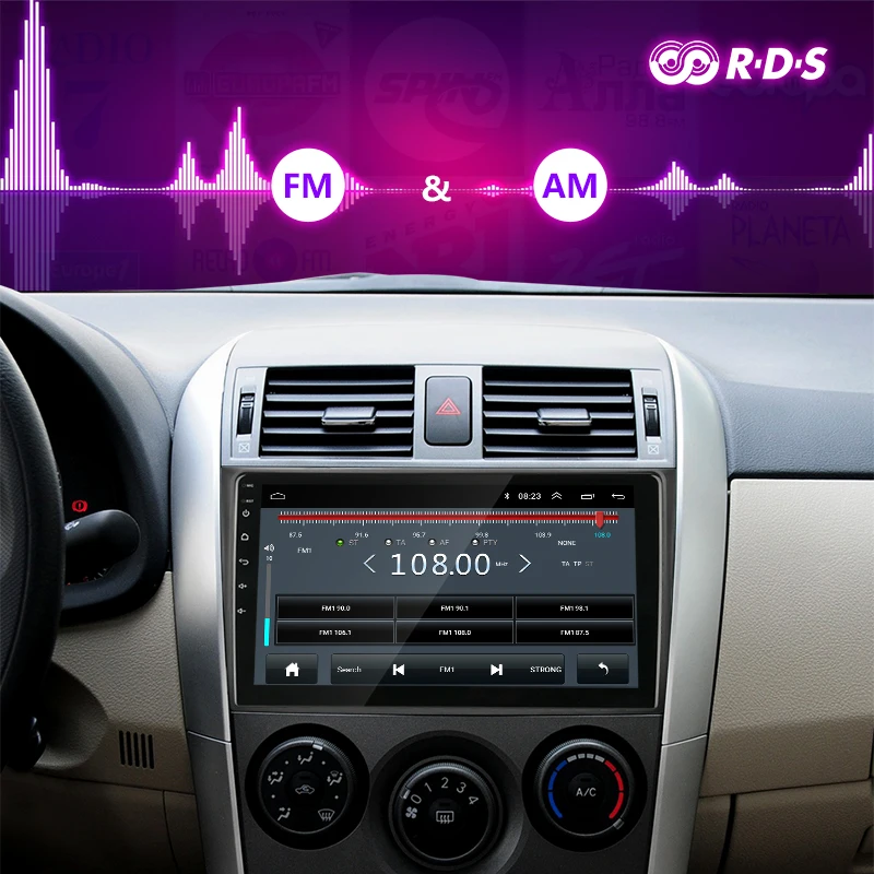 9 &quotIPS Android 4G + WIFI Автомобильный Радио мультимедийный плеер для Toyota Corolla E140/150 2006 2013