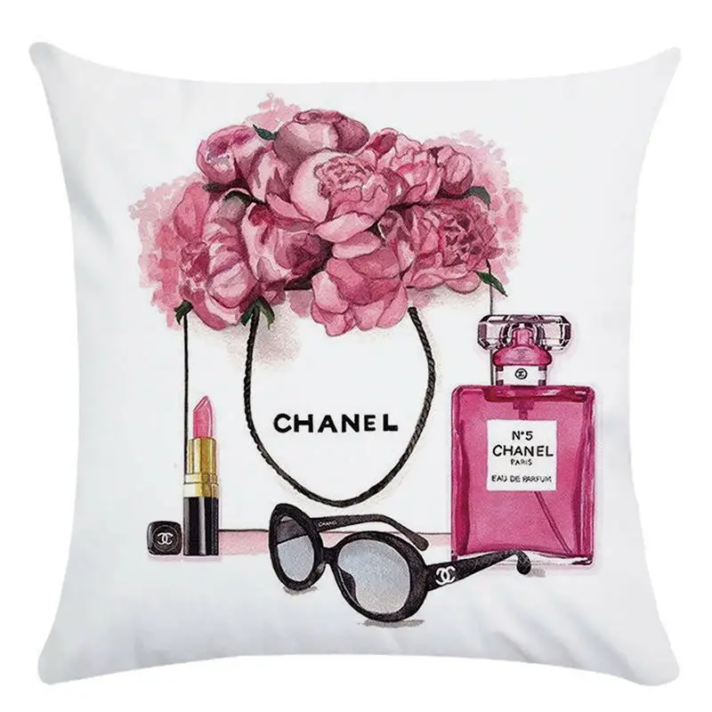 Ручная роспись цветы и флаконы духов супер мягкий чехол для подушки Чехол |