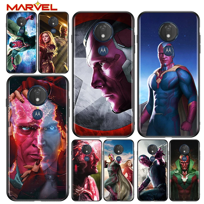 

Vision marvel hero for Motorola G9 G8 G E7 E6 One Play Marco Hyper Fusion Stylus Power Edge Plus Black Phone Case