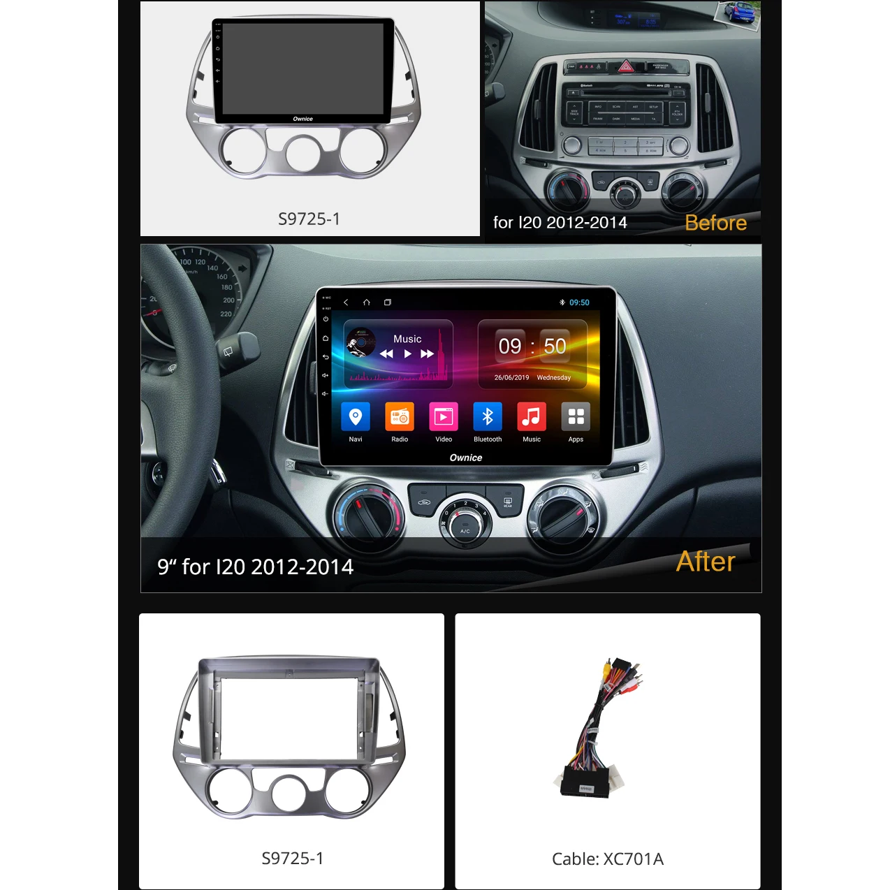 360 ° панорамная камера 4G WiFi Android 9.0 + 64G GPS радио CarPlay DSP Автомобильный плеер для Hyundai