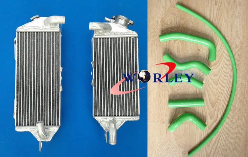 

Aluminum Motorcycle Radiator+ Hose For KAWASAKI KX500 KX 500 88 89 90 91-04 2003 2002 2004 GREEN Hose
