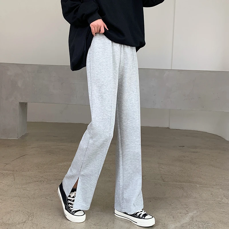 

2021 Summer New Jogging Pants Women Loose Wide Leg Fashion Casual Cotton Trousers Elastic Waist Running Or Office Sweatpants