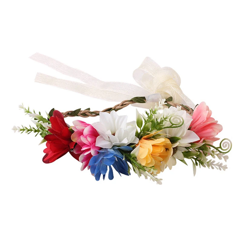 Дети Девочки Свадьба Цветок Корона Венок богемный лоза Регулируемая пряжа