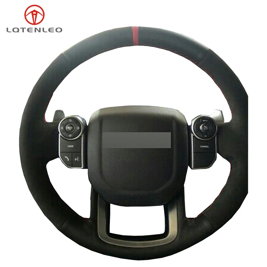 LQTENLEO черный чехол на руль из натуральной замши для Land Rover Range velar 2017-2019 Sport 2014-2019 |