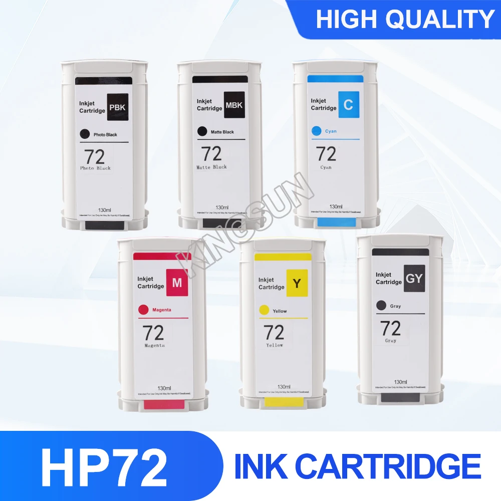 Картридж HP 72 с пигментными чернилами и чипом совместимый принтером T610 T620 T770 T790 T1100