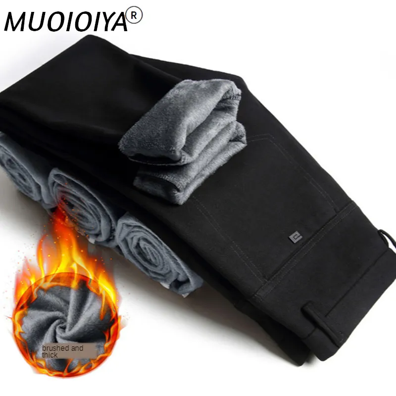 

Thicken Fleece Winter Pants Men Warm Clothing Stretch Casual Pencil Pants Fashion Business Slim Male Trousers
