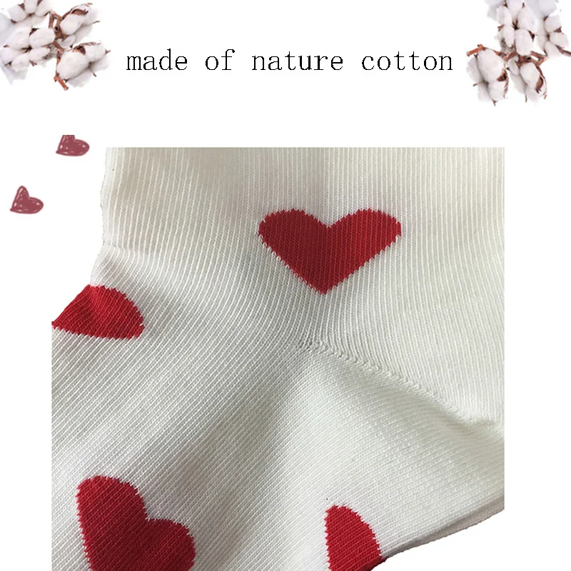Women's Socks Women Cute Love Heart Cotton Harajuku Girl Female Happy Print Sock Free Dropshipping Supplier Calcetines Wholesale