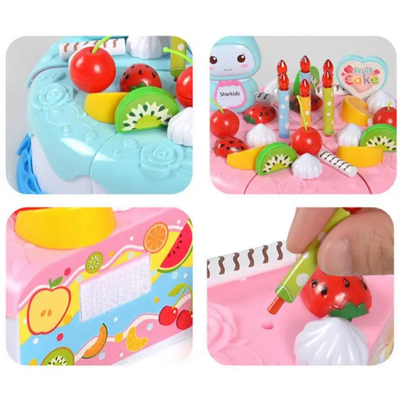 

Children's Playhouse Birthday Cake Toy Cutting Fruit Chocolate Cake Food DIY Pretend Play Kitchen Toys Girl Kid Educational Gift