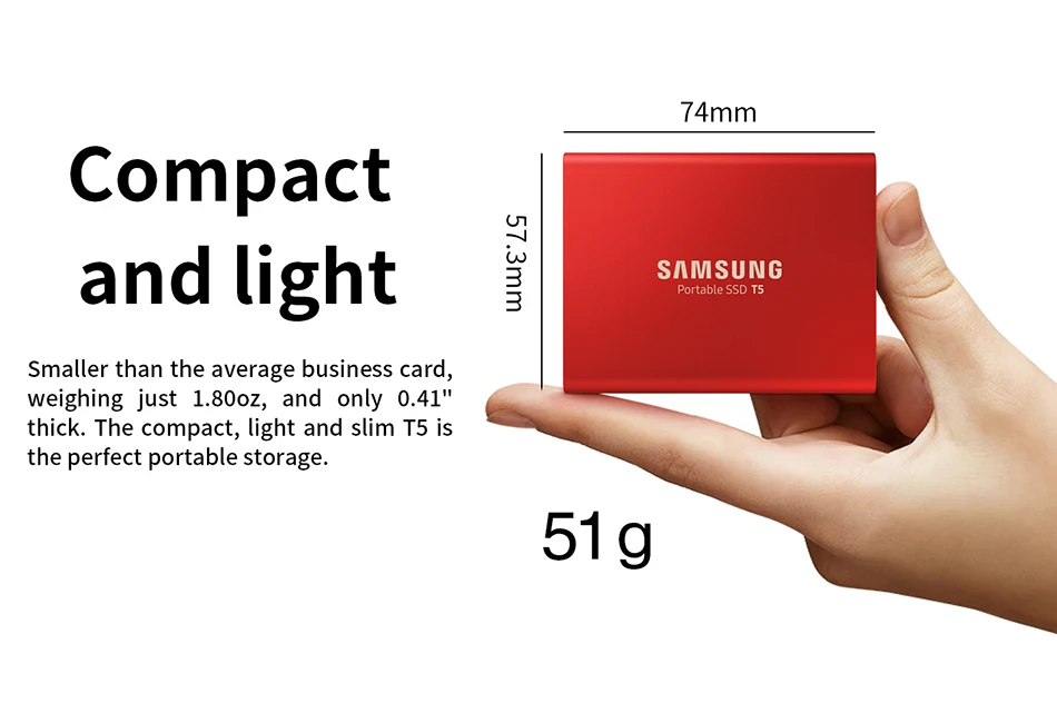 Samsung T5 портативный SSD 250 ГБ 500 1 ТБ 2 ТБ USB3.1 Внешние накопители USB 3,1 Gen2 Совместимость с ПК
