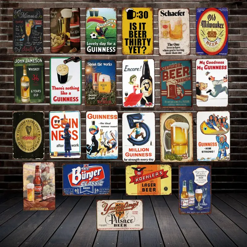 

[ DecorMan ] COLD BEERS WINE Metal signs Custom wholesale iron Paintings Bar PUB Decor LT-1817