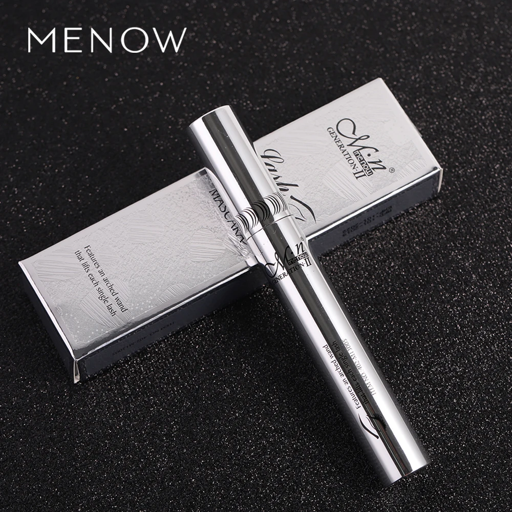 Водостойкая тушь для ресниц Menow Черная с силиконовой щеткой увеличение объема