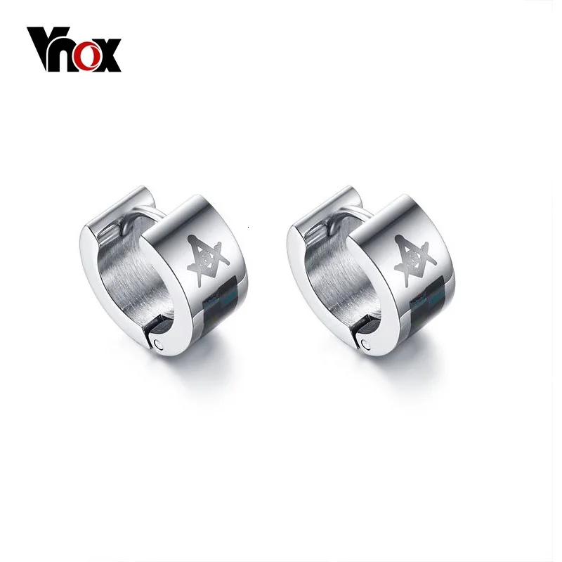Vnox милые масонских Серьги для Для мужчин Нержавеющая сталь Jewelry-Mason Best друг