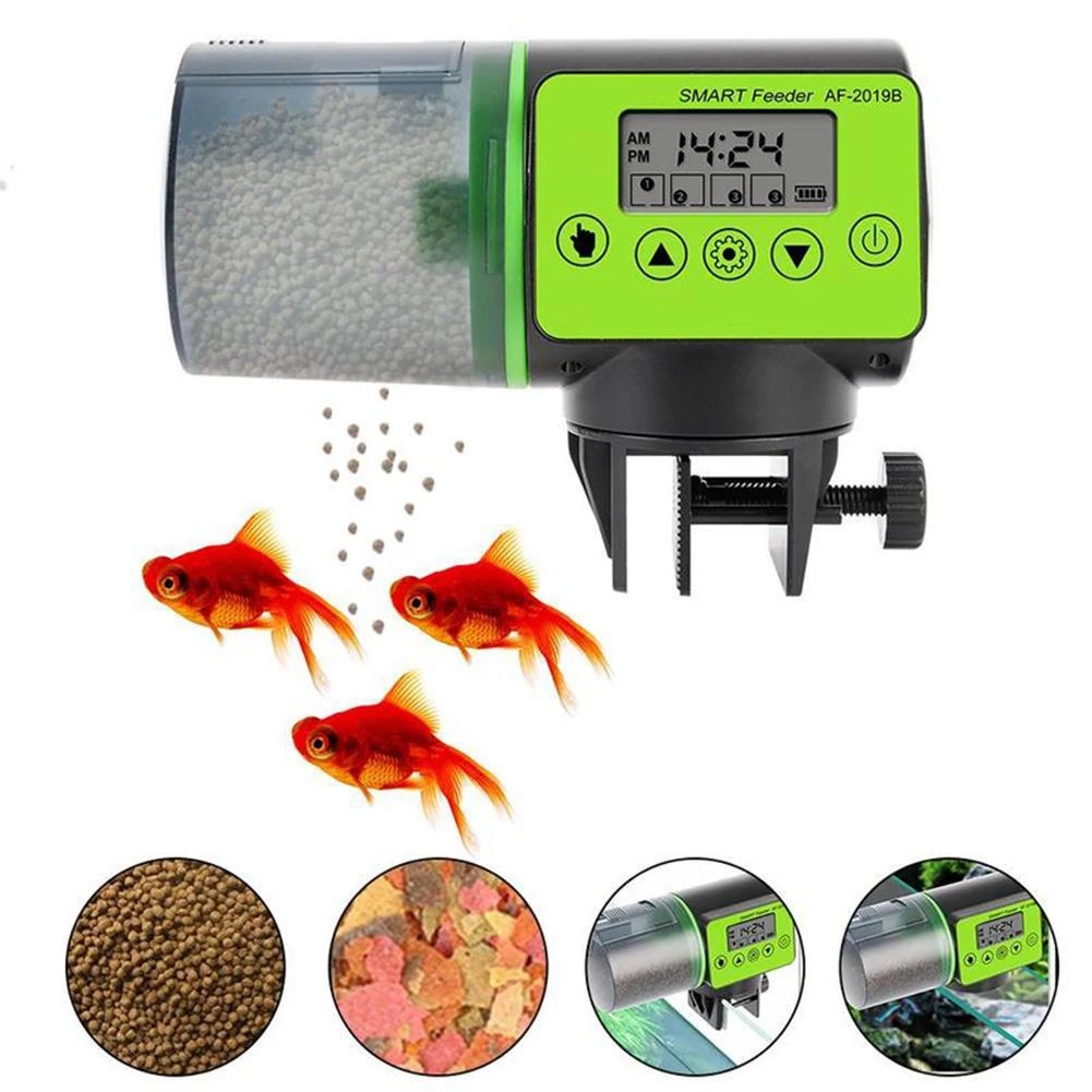 

Aquarium Smart Automatic Feeder LCD Indicate Timing Fish Tank Feeding Dispenser Auto Fish Feeder Timer Food Feeding