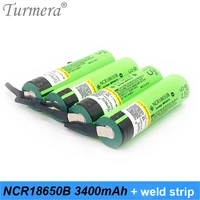 2021 original ncr18650b 3 7v 3400mah 18650 lithium rechargeable battery with soldering strip for screwdriver battery
