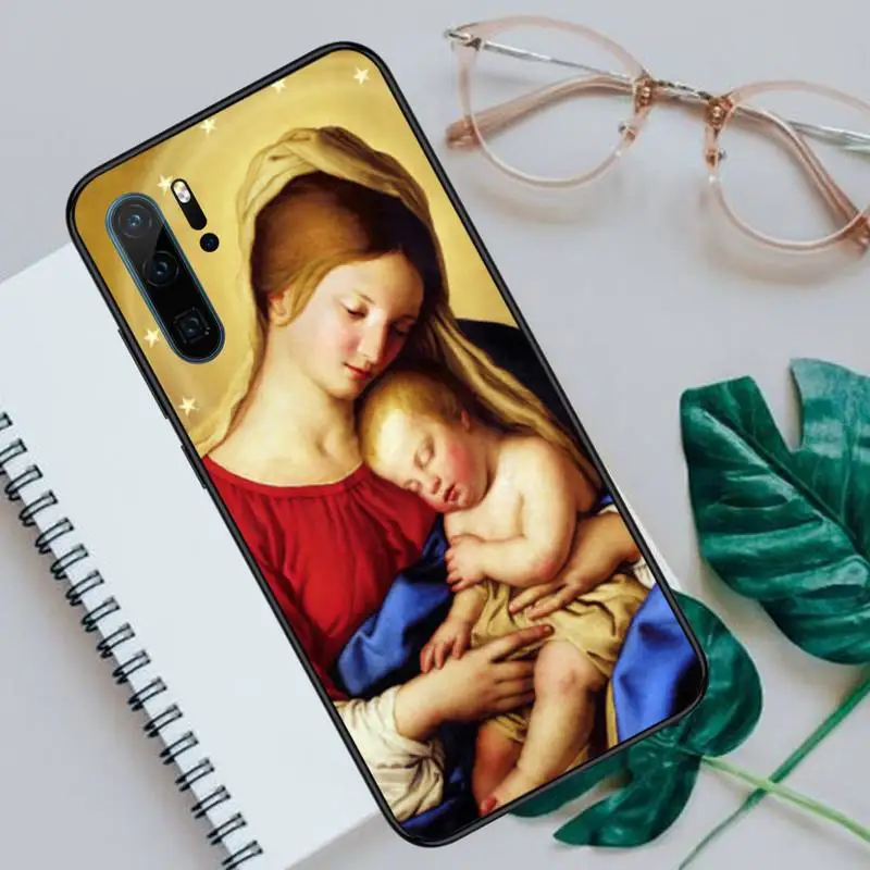 

Virgin Mary retro art pattern Phone Case For Huawei honor Mate P 10 20 30 40 Pro 10i 9 10 20 8 x Lite Luxury brand shell