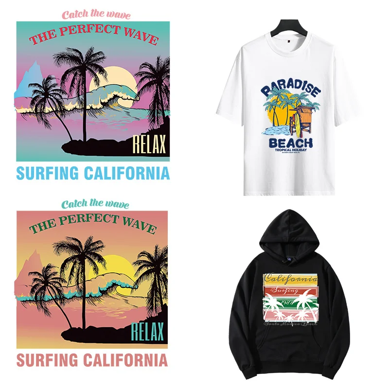 

Основной импорт: Термотрансферная наклейка для одежды ручной работы, футболка, декоративная Термотрансферная наклейка, кокосовое дерево, з...