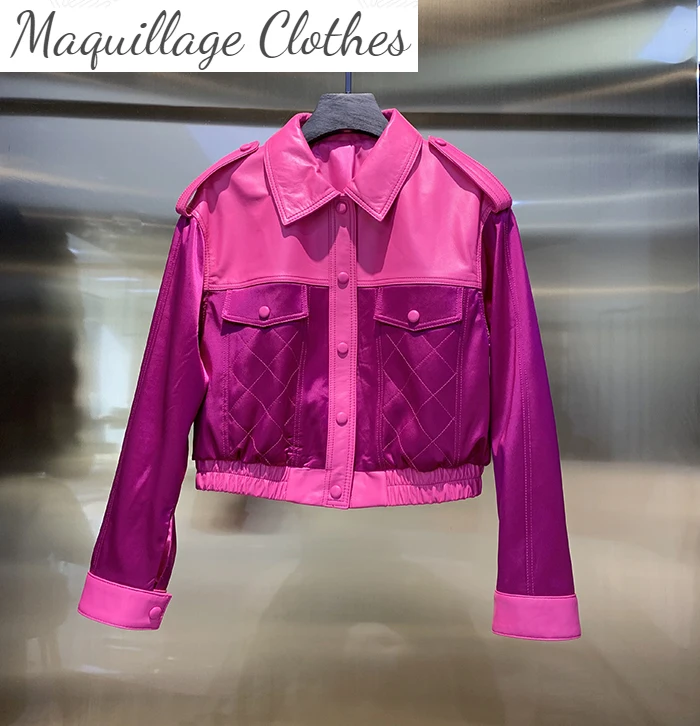 

2021 spring autumn high quality women's leather jackets Chic sheepskin genuine leather short coat B358