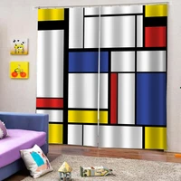 Simple lattice curtains Bedroom living room windproof thickening blackout fabric