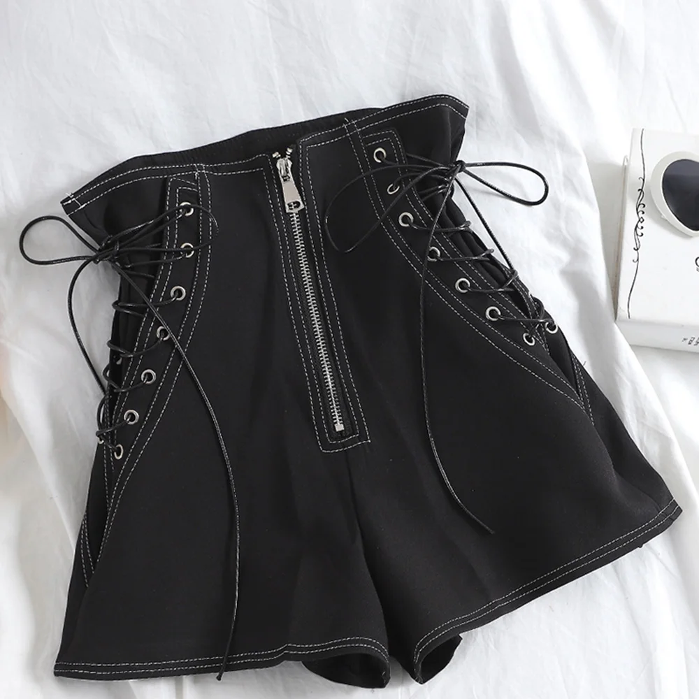 Шорты женские бандажные с завышенной талией пикантные повседневные короткие