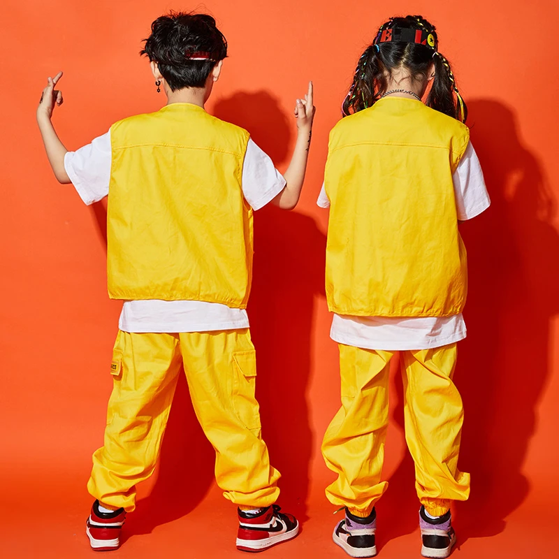 Одежда в стиле хип хоп детский костюм для выступлений одежда жилет и брюки