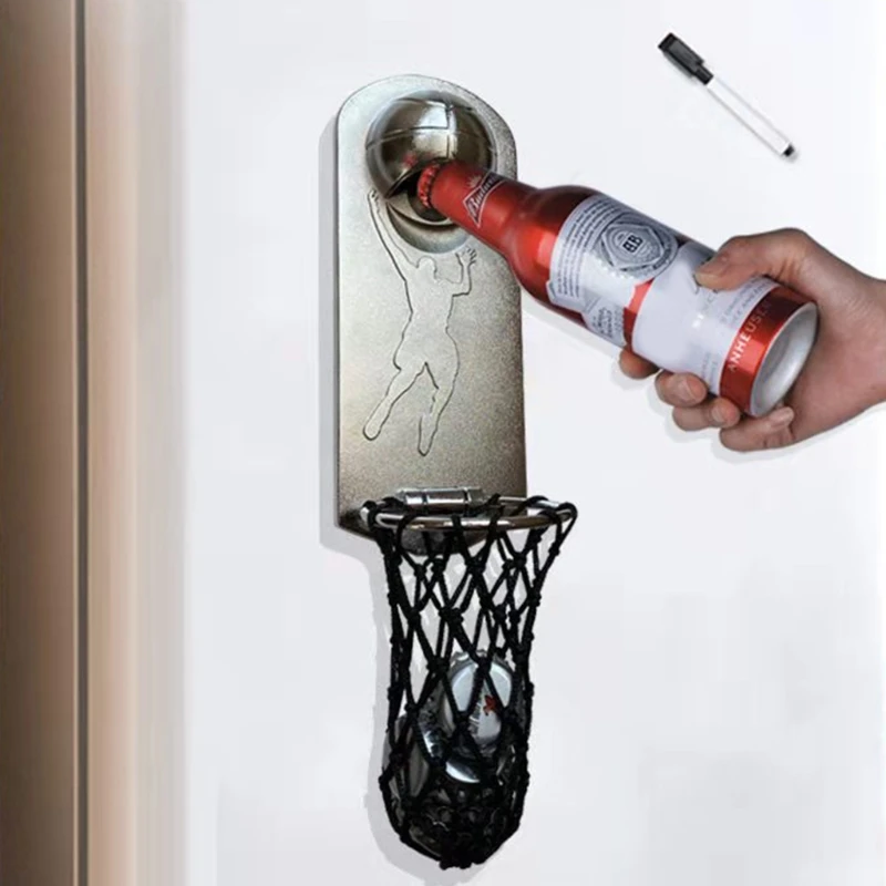Новинка 2022, открывалка для пивных бутылок, магнитная наклейка на холодильник, креативная форма баскетбольного кольца для пива от AliExpress WW