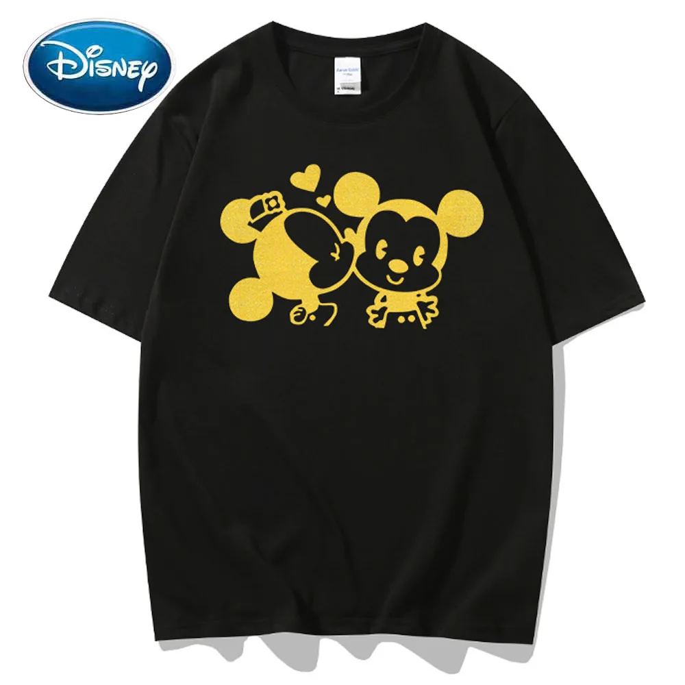 Женская футболка с принтом героев мультфильма Поцелуй Микки Мауса 10 цветов |