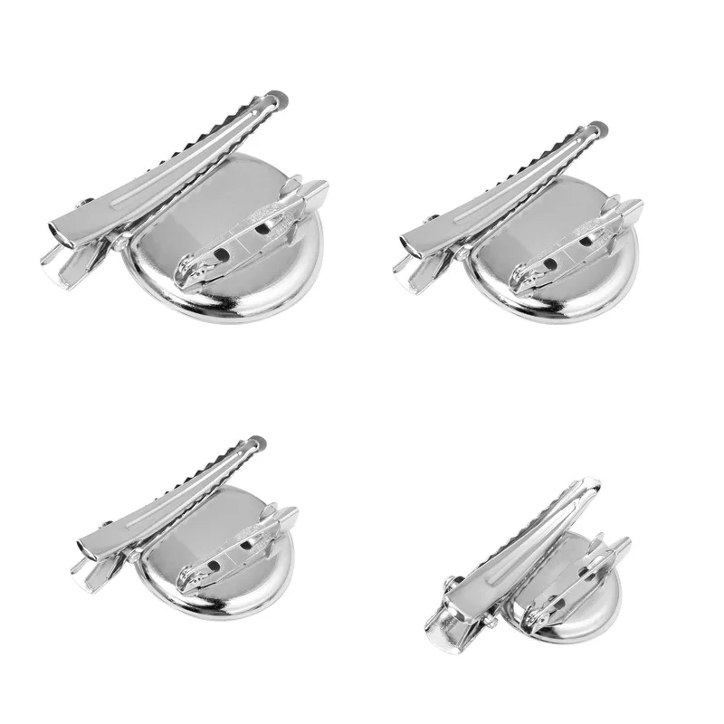 Круглая филигранная брошь с родиевым покрытием основа для кабошона безопасной