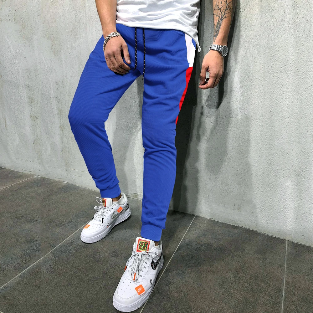 Men's Sweatpants Side Stripe Hip Hop Track Pants Street Wear Skinny Joggers Drawstring Elastic Waist Male Casual | Мужская одежда