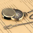 Бронзовые Механические карманные часы в стиле стимпанк, ретро, креативная Вращающаяся крышка, римские цифры, дисплей, ручной механизм, подвесные мужские часы