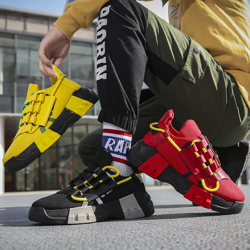 Кроссовки мужские уличные высокие кроссовки модные удобные сетчатые дышащая