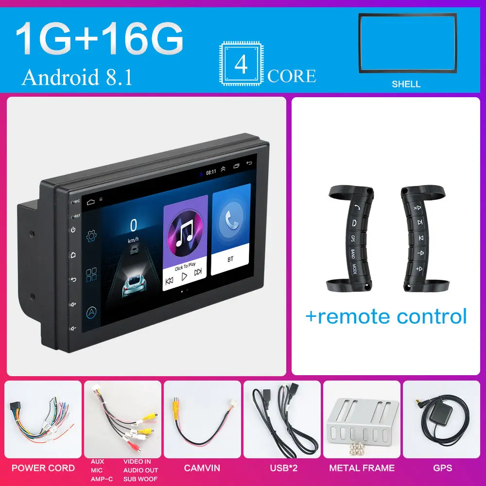 9217Bv2 FK 2 Din Android 8,1 автомобильный Радио мультимедийный плеер универсальный gps навигация Bluetooth WiFi 2din Авторадио Стерео аудио камера dvr карта - Цвет: 9217Bv2 FK