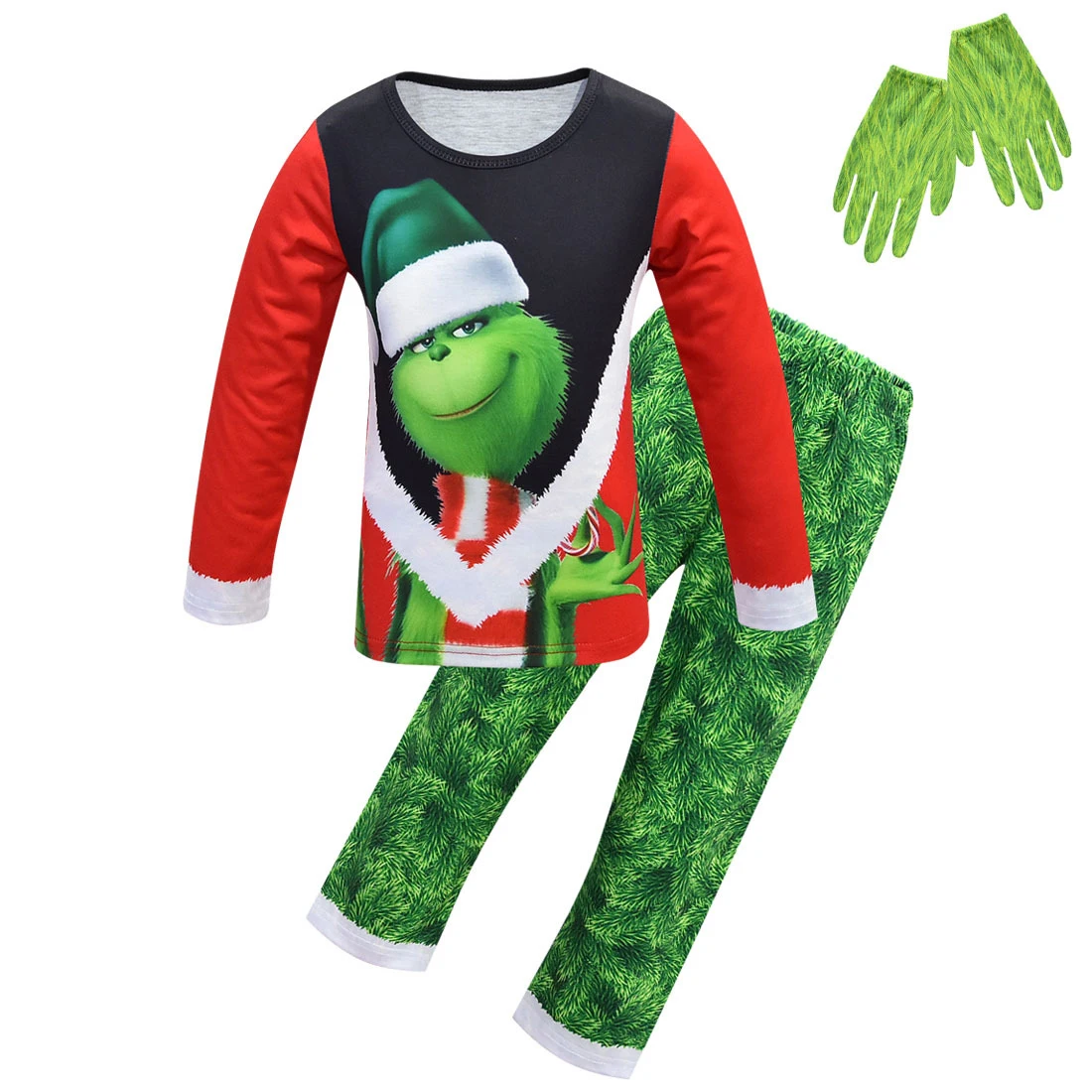 Рождественский пижамный комплект Grinch для мальчиков; Пижама для костюмированной вечеринки; Новинка; Рождественская Детская одежда для сна; комплект домашней одежды для костюмированной вечеринки; Рождественская детская одежда - Цвет: 1693-187