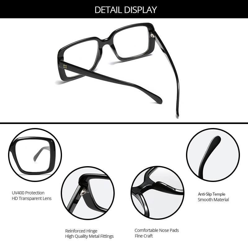 Женские очки в ретро стиле Pro Acme Квадратные прозрачные без диоптрий высокое